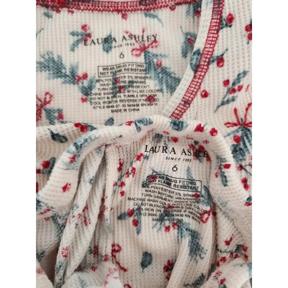 6 Laura Ashley holly print pajamas